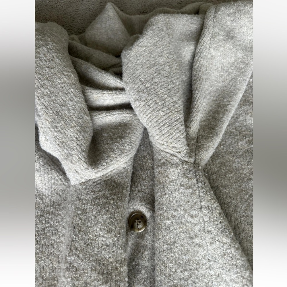J. Crew Sweater Blazer Women’s 2 XL Beige/Gray Wool Blend Boucle Double Breasted - Picture 9 of 13